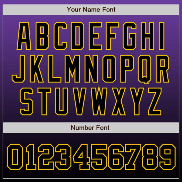 Custom Purple Black-Gold Authentic Fade Fashion Baseball Jersey