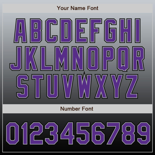 Custom Gray Purple-Black Authentic Fade Fashion Baseball Jersey