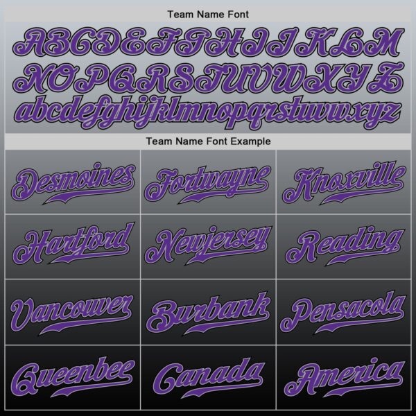 Custom Gray Purple-Black Authentic Fade Fashion Baseball Jersey