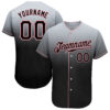 Custom Gray Black-Medium Pink Authentic Fade Fashion Baseball Jersey