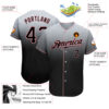 Custom Gray Black-Medium Pink Authentic Fade Fashion Baseball Jersey