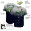 Custom Gray Neon Green-Navy Authentic Fade Fashion Baseball Jersey