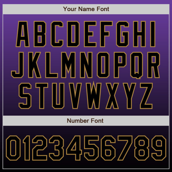 Custom Purple Black-Old Gold Authentic Fade Fashion Baseball Jersey