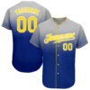 Custom Gray Gold-Royal Authentic Fade Fashion Baseball Jersey