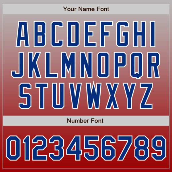 Custom Gray Royal-Red Authentic Fade Fashion Baseball Jersey