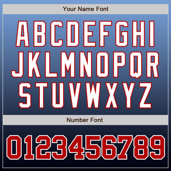 Custom Light Blue Red-Navy Authentic Fade Fashion Baseball Jersey