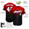 Custom Red White-Black Authentic Fade Fashion Baseball Jersey