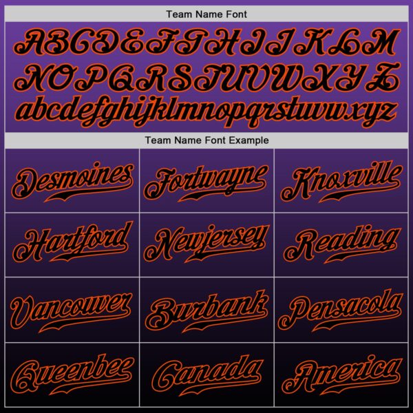 Custom Purple Black-Orange Authentic Fade Fashion Baseball Jersey