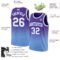 Custom Purple White-Light Blue Authentic Fade Fashion Basketball Jersey