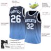 Custom Navy White-Light Blue Authentic Fade Fashion Basketball Jersey