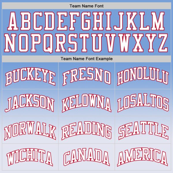 Custom Light Blue White-Red Authentic Fade Fashion Basketball Jersey