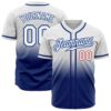 Custom White White Royal-Red Authentic Fade Fashion Baseball Jersey