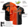 Custom Black Orange-White Authentic Gradient Fashion Baseball Jersey