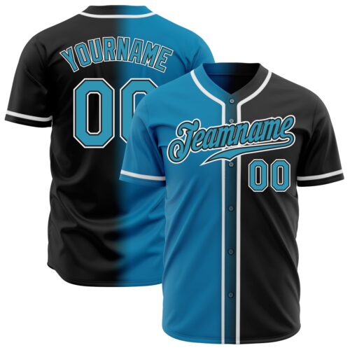 FadeFashion0168 Custom Black Panther Blue-White Authentic Gradient Fashion Baseball Jersey
