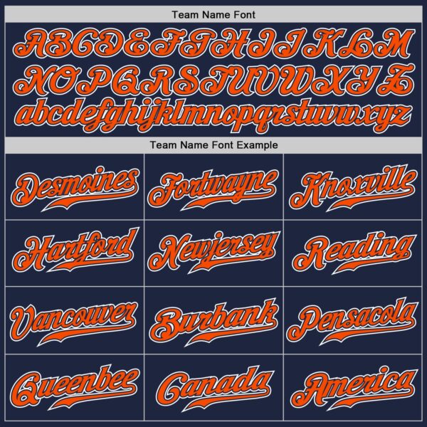 Custom Navy Orange-White Authentic Gradient Fashion Baseball Jersey