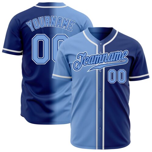 FadeFashion0185 Custom Royal Light Blue-White Authentic Gradient Fashion Baseball Jersey