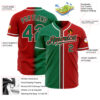 Custom Red Kelly Green-White Authentic Gradient Fashion Baseball Jersey
