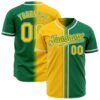 Custom Kelly Green Yellow-White Authentic Gradient Fashion Baseball Jersey