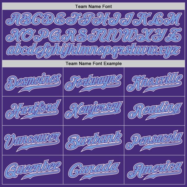 Custom Purple Light Blue-White Authentic Gradient Fashion Baseball Jersey