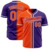 Custom Purple Orange-White Authentic Gradient Fashion Baseball Jersey