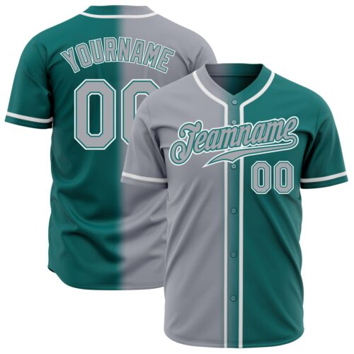 FadeFashion0201 Custom Teal Gray-White Authentic Gradient Fashion Baseball Jersey