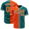 FadeFashion0202 Custom Teal Orange-White Authentic Gradient Fashion Baseball Jersey