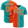 FadeFashion0206 Custom Aqua Orange-White Authentic Gradient Fashion Baseball Jersey