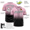 Custom Light Pink White-Black Authentic Fade Fashion Baseball Jersey