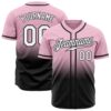 Custom Light Pink White-Black Authentic Fade Fashion Baseball Jersey