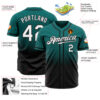 Custom Teal White-Black Authentic Fade Fashion Baseball Jersey