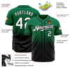 Custom Kelly Green White-Black Authentic Fade Fashion Baseball Jersey