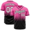 FadeFashion0222 Custom Pink White-Black Authentic Fade Fashion Baseball Jersey