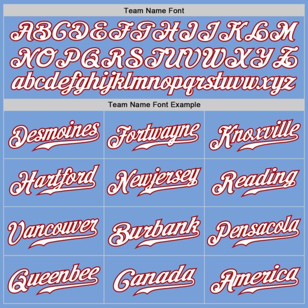 Custom Light Blue White-Red Authentic Fade Fashion Baseball Jersey