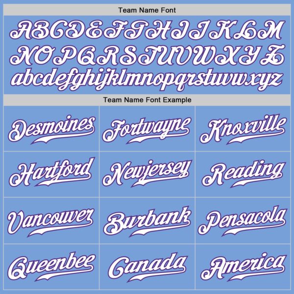 Custom Light Blue White-Purple Authentic Fade Fashion Baseball Jersey