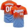 Custom Orange White-Light Blue Authentic Fade Fashion Baseball Jersey