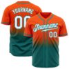 FadeFashion0248 Custom Orange White-Teal Authentic Fade Fashion Baseball Jersey