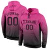 Custom Stitched Pink Black Fade Fashion Sports Pullover Sweatshirt Hoodie