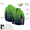 Custom Stitched Neon Green Navy Fade Fashion Sports Pullover Sweatshirt Hoodie