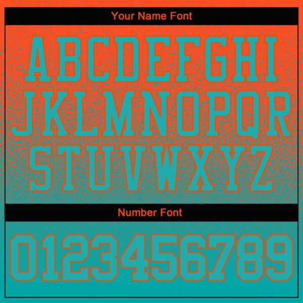 Custom Stitched Orange Aqua Fade Fashion Sports Pullover Sweatshirt Hoodie