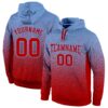 Custom Stitched Light Blue Red Fade Fashion Sports Pullover Sweatshirt Hoodie