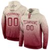 Custom Stitched Cream Burgundy Fade Fashion Sports Pullover Sweatshirt Hoodie