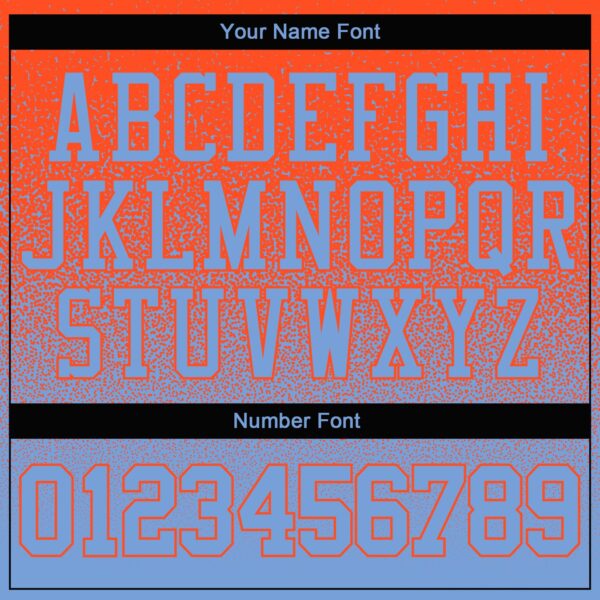 Custom Stitched Orange Light Blue Fade Fashion Sports Pullover Sweatshirt Hoodie