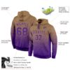 Custom Stitched Old Gold Purple Fade Fashion Sports Pullover Sweatshirt Hoodie