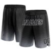 FadeFashion0303 Custom Black Gray Pinstripe Fade Fashion Authentic Basketball Shorts