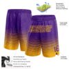 Custom Purple Gold Pinstripe Fade Fashion Authentic Basketball Shorts