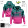Custom Stitched Teal Pink-Black Fade Fashion Sports Pullover Sweatshirt Hoodie