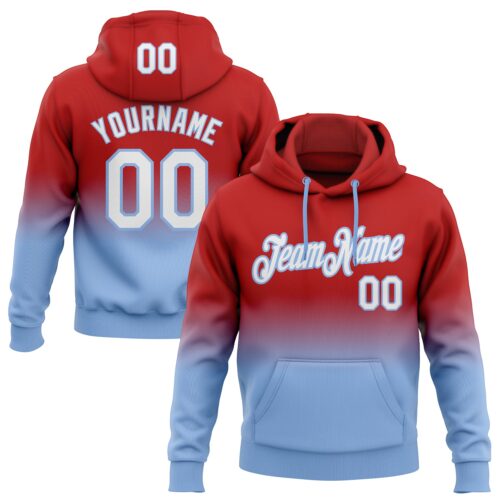 FadeFashion0369 Custom Stitched Red White-Light Blue Fade Fashion Sports Pullover Sweatshirt Hoodie