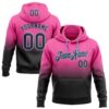 FadeFashion0384 Custom Stitched Pink Black-Light Blue Fade Fashion Sports Pullover Sweatshirt Hoodie