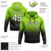 Custom Stitched Neon Green White-Black Fade Fashion Sports Pullover Sweatshirt Hoodie