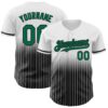 Custom White Pinstripe Kelly Green-Black Authentic Fade Fashion Baseball Jersey